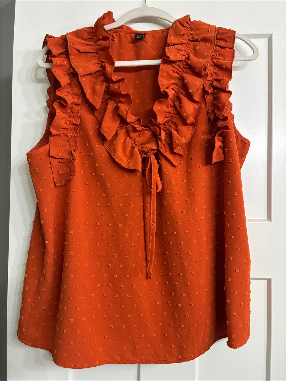 SHEIN Ruffled Tie-Front Sleeveless Camisole in Orange